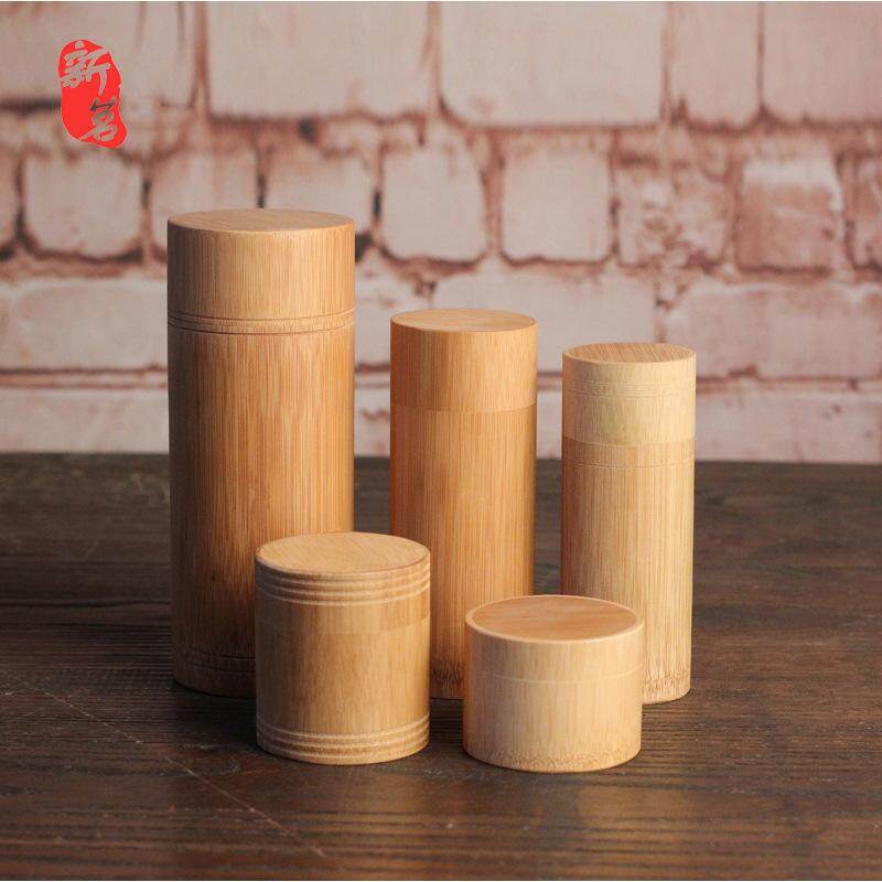 Portable Bamboo Tea Jar Storage Holder Container Box