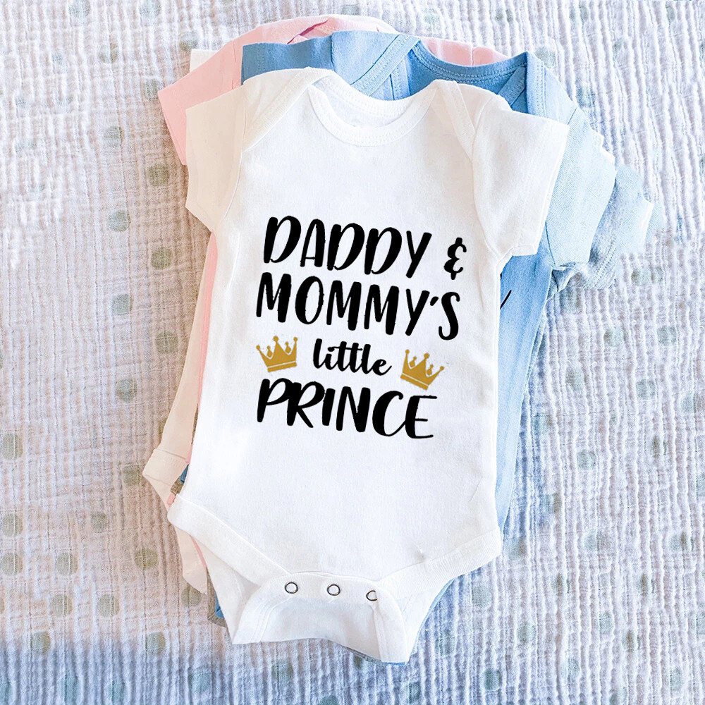 Daddy Mommy s Little Prince Baby Rompers Newborn Clothes Infant Bodysuits Toddler Baby Boy Jumpsuit Funny Mother Father Gift Lazada