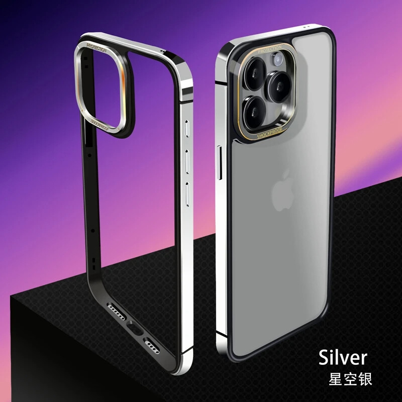Metal Frame Protective Case For iPhone 15 Pro Max 15 Plus TPU Silicone Edge Bumper Shell For iPhone 15 Pro 14 Pro 14 Pro Max Phone Case Cover