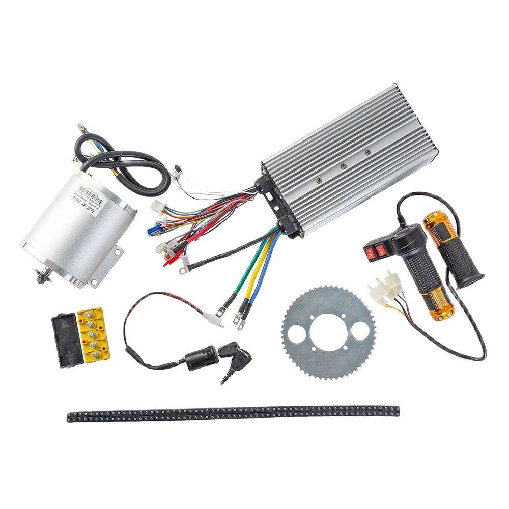 Electric Motor Kit 72V 3000W , Brushless Motor Controller 48V 72V 50A, Reverse Twist Throttle