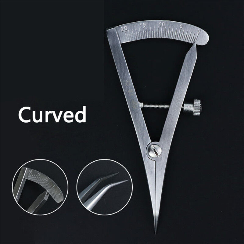 Dental Lab Instruments Implant Measure Gauge Curved Straight Head Measuring Guide Caliper Screw Lock Ruler Scale