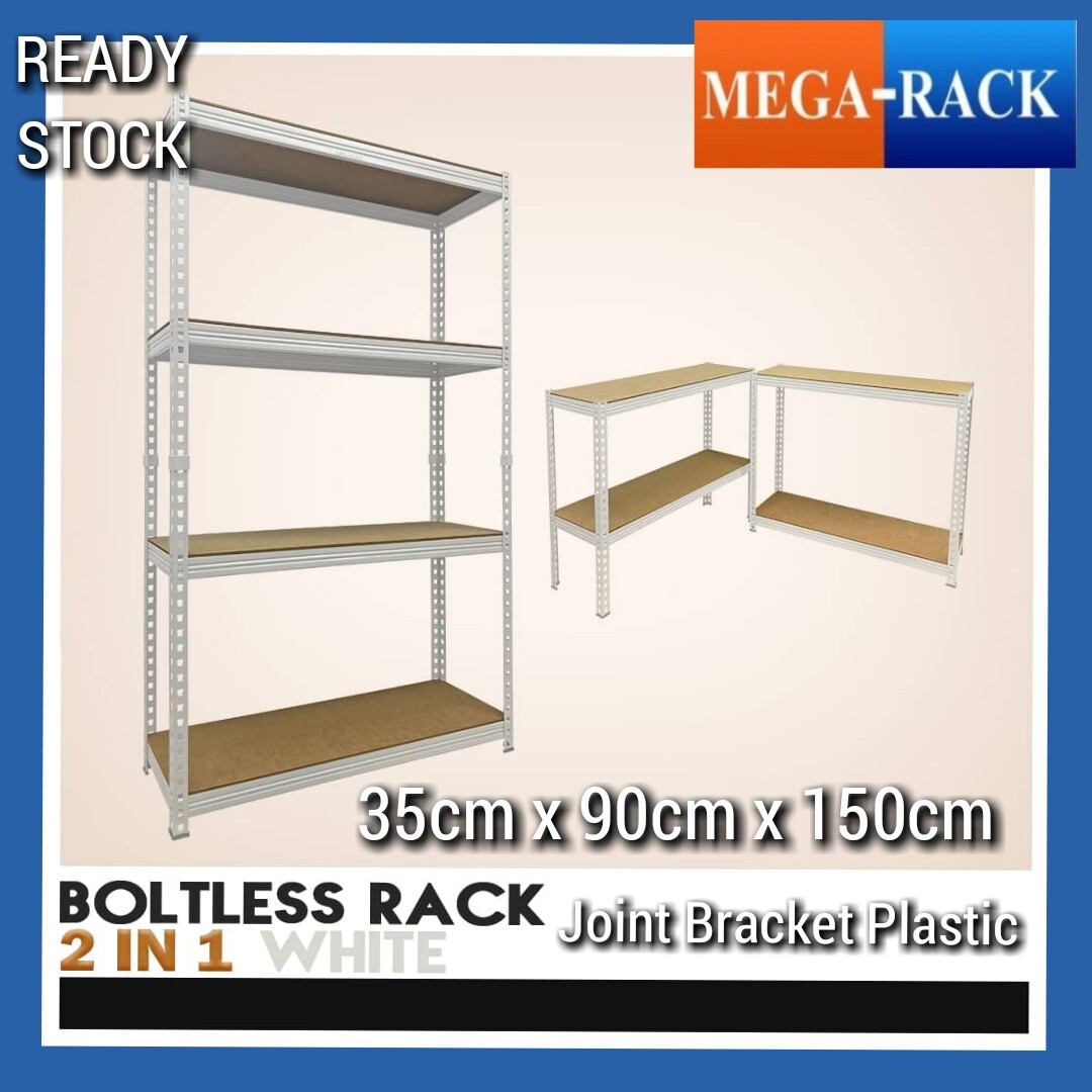 350MMD X 900MML X 1500MMH💖BEIGE💖 4 levels 💖💖 2 in 1 Rack BOLTLESS RACK💖