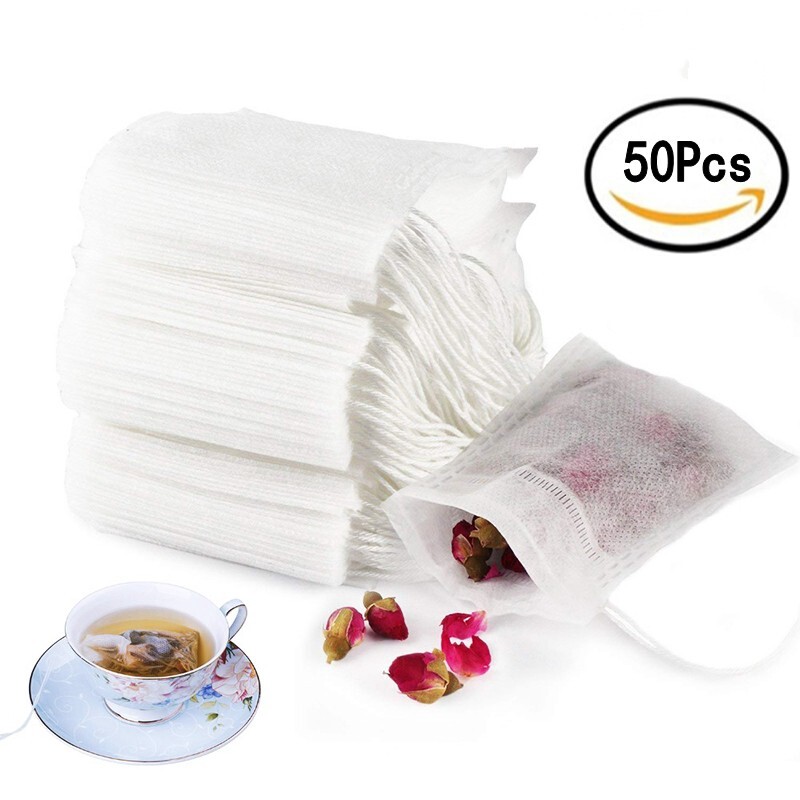 50 CÁi Túi Lọc Trà Dùng Một Lần Túi Lọc Có Dây Rút Bằng Cotton Rỗng Túi Lọc Trà Trà Lá Rời