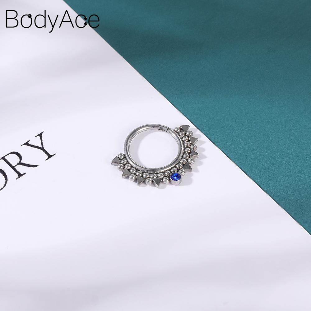 Bodyace 1 chiếc Khuyên tai xoắn ốc hình con ong hình con ong đoạn có khớp nối vòng kín bấm xỏ mũi bằng đồng 10mm