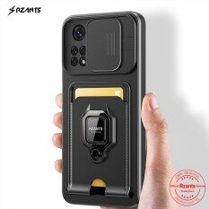 Rzants For Xiaomi Redmi Note 11 Pro Note 11s Global Fashion Case[Bison]Smooth business Push-pull card holder ring armor Case Cover