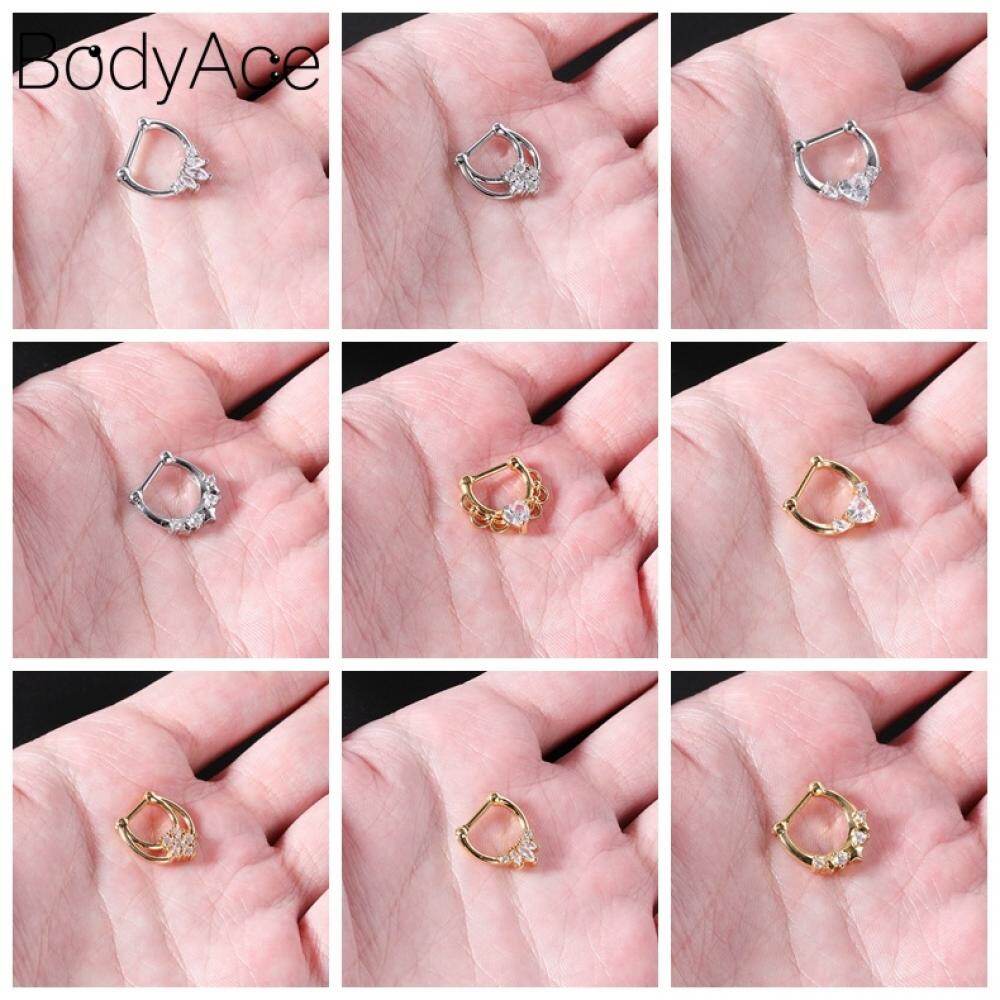 Bodyace 1 chiếc Khuyên tai xoắn ốc hình con ong hình con ong đoạn có khớp nối vòng kín bấm xỏ mũi bằng đồng 10mm