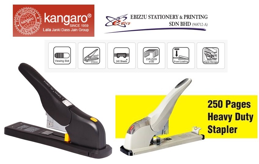 Kangaro Heavy Duty Stapler FL12M24 250 sheets (alat pengokot, kawat