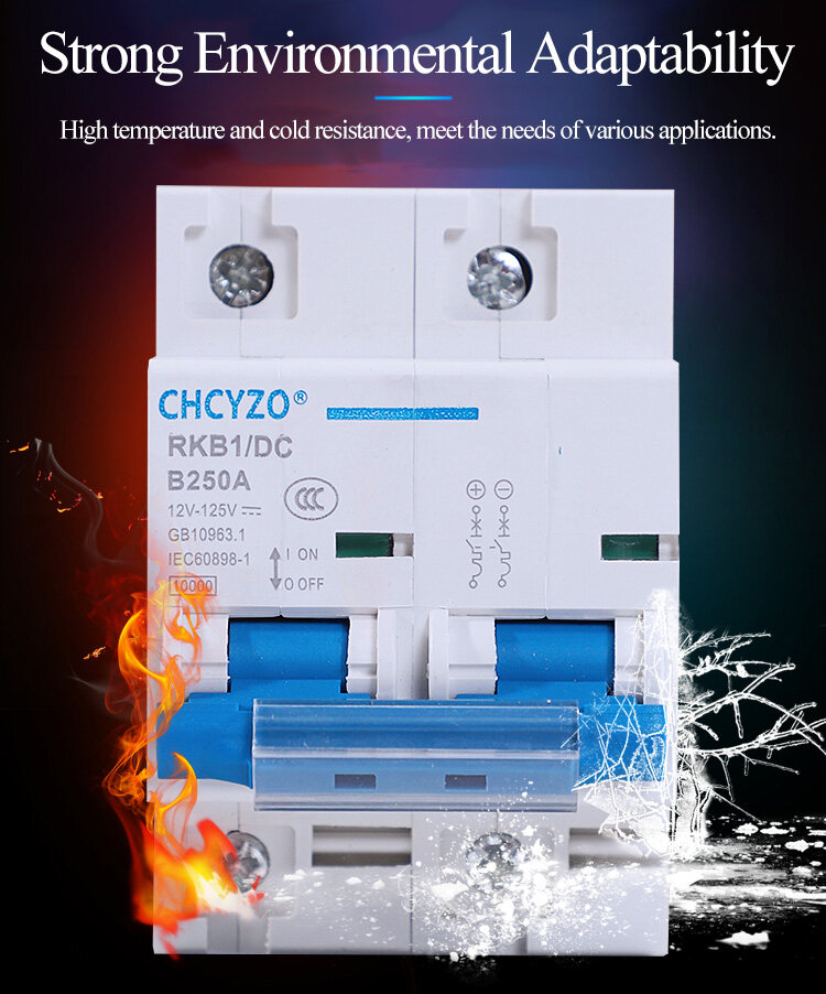 DC Breaker 12V 24V 36V 48V 96V 120V DC Mccb Circuit Breaker 200A 250A