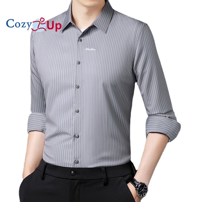 Cozy Up Áo Sơ Mi Dài Tay Phong Cách Anh Mỏng Có Ve Áo Bằng Polyester Batik Sọc