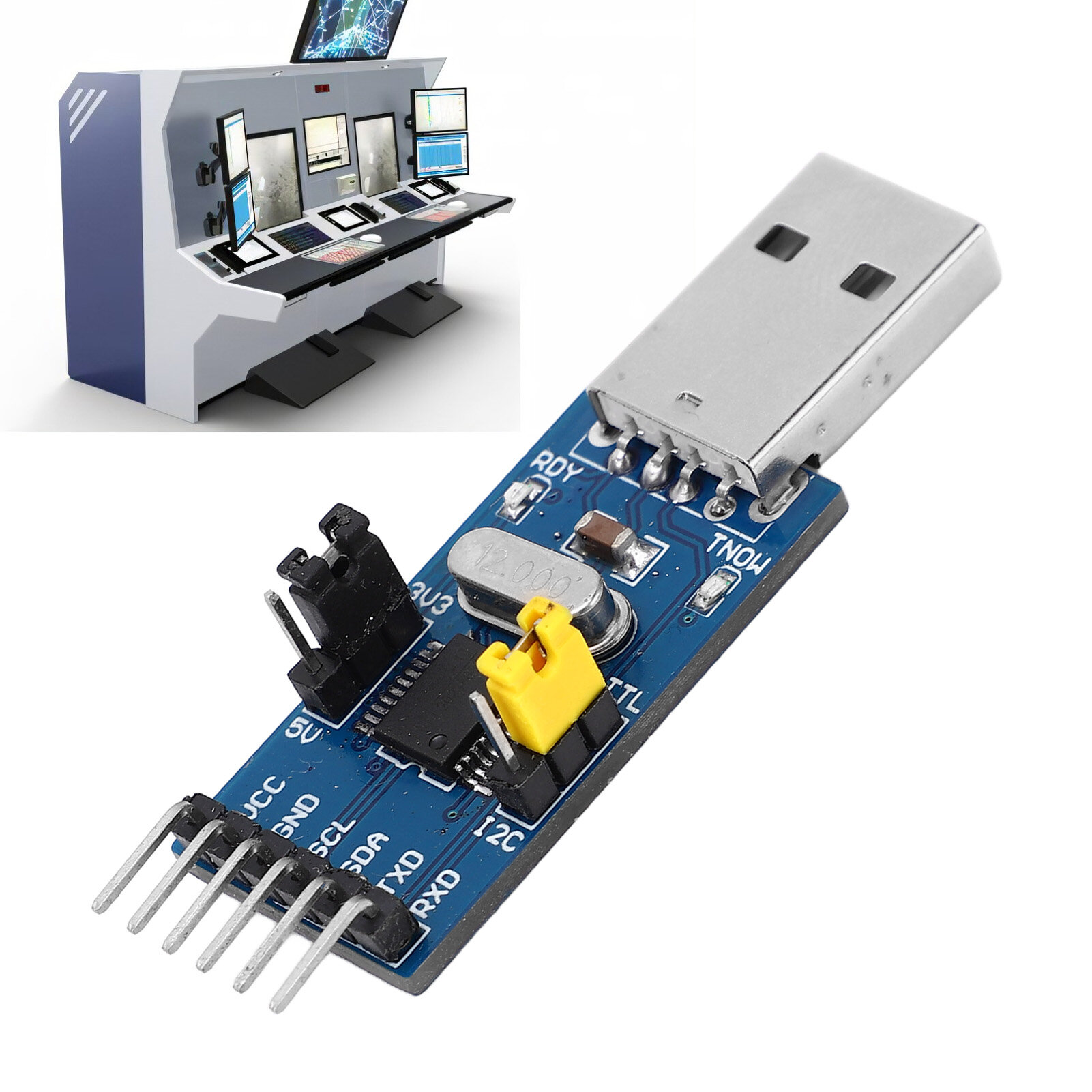 USB To I2C Converter Module, USB To UART Converter Adapter Module Portable Jumper Wire for Laboratories