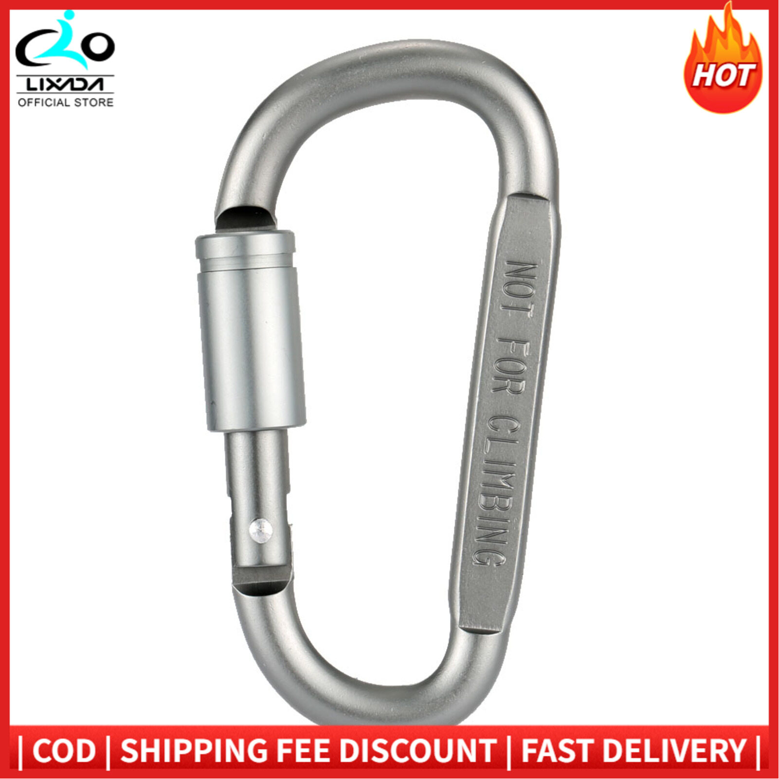 Lixada Aluminum Alloy D-ring Locking Carabiner Screw Lock Hanging Hook Buckle Keychain for Outdoor Camping Hiking