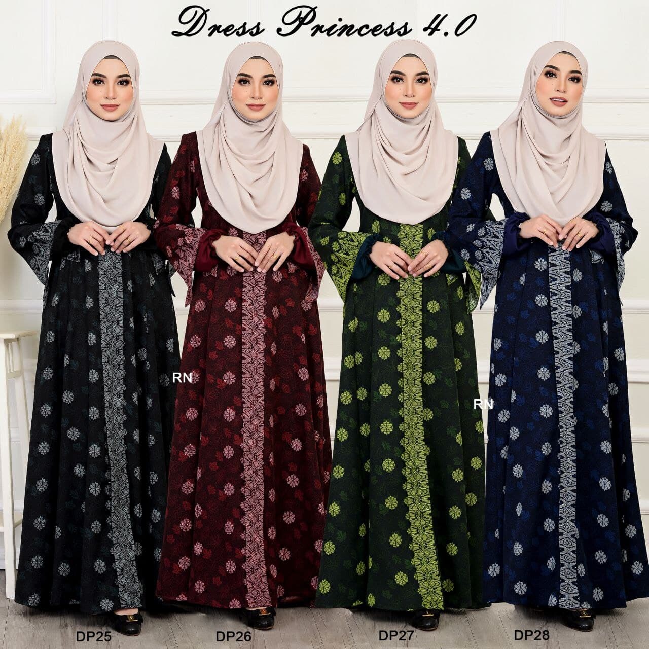 Dress muslimah shop princess cut