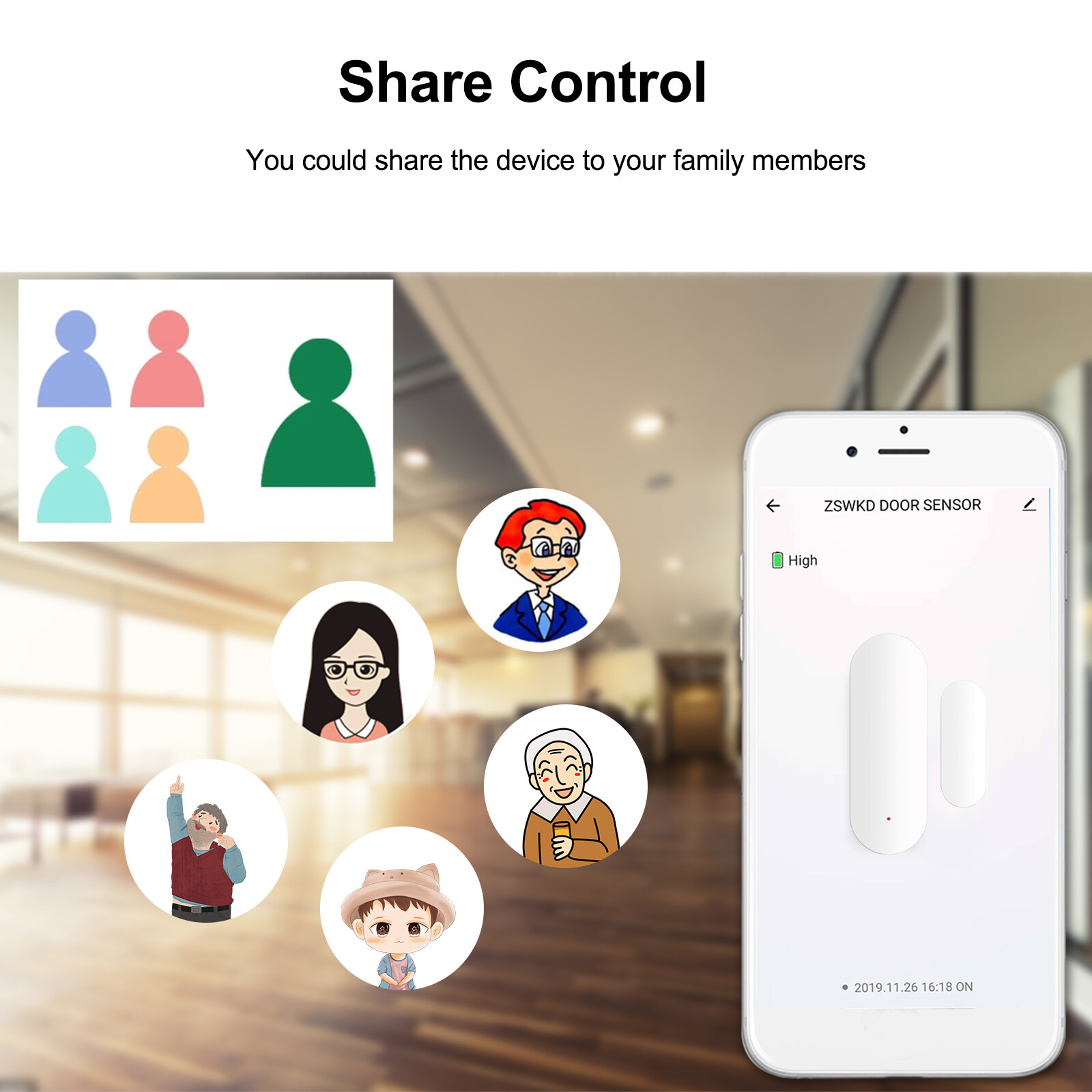 KKmoon Cảm Biến Cửa Thông Minh Zigbee Thiết Bị Dò Mở/Đóng Cửa Điều Khiển Ứng Dụng Tuya Công Tắc Điều Khiển Từ Tính Cảm Biến Cửa Sổ Báo Động An Ninh Nhà Thông Minh