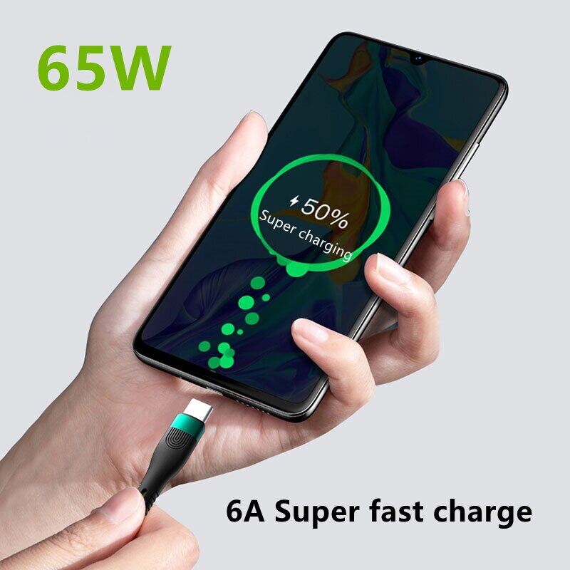 Zeallion Cáp USB Type C 6A Cho Huawei Honor Cáp Sạc Nhanh Xiaomi Redmi 66W