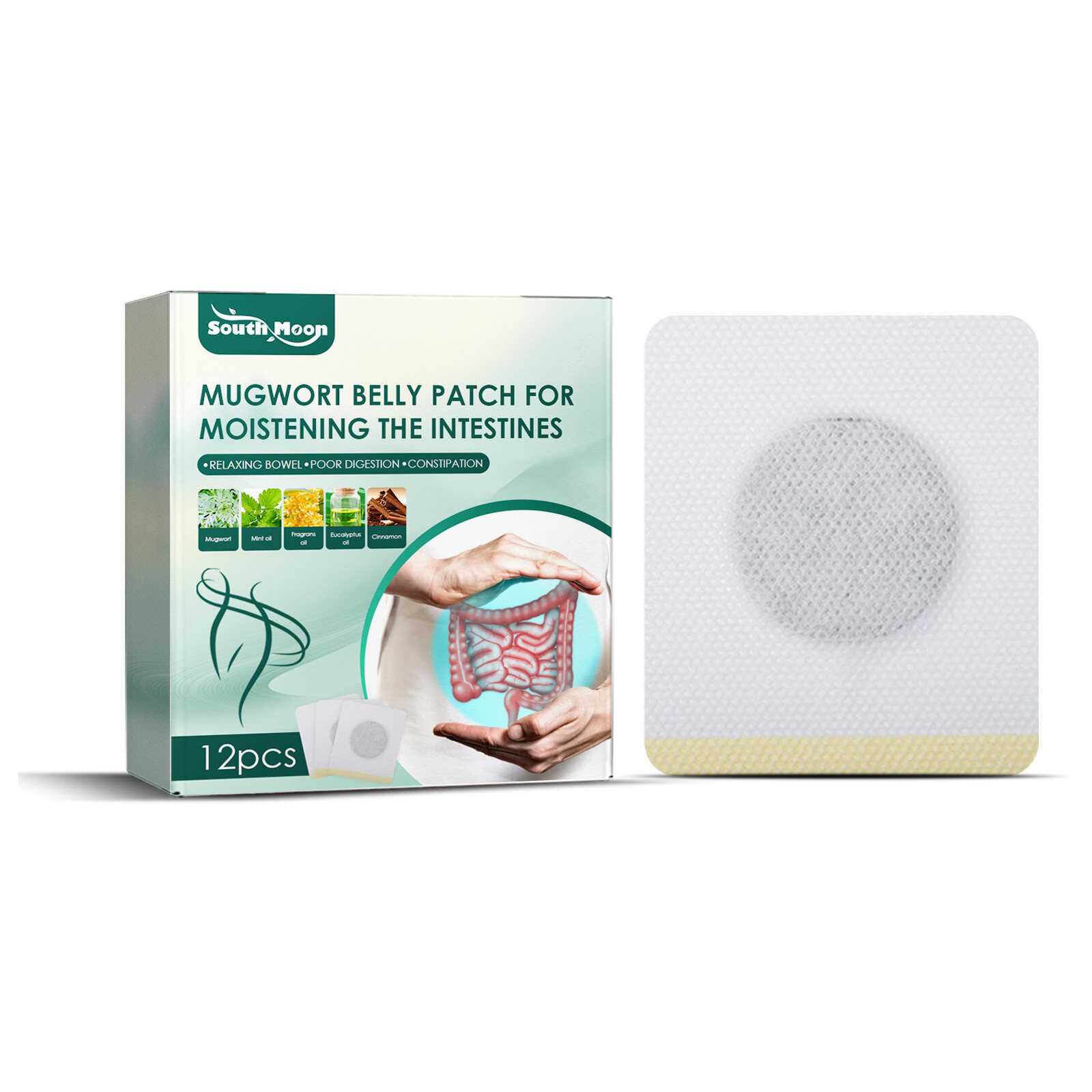 South Moon Herbal Relaxation And Body Shaping Patch Plant Extract Constipation Patch Herbal Runchang Relaxation Patch Navel Patch Mugwort Belly Patch For Moistening The Intestines Relaxing Bowel Poor Digestion Constipation