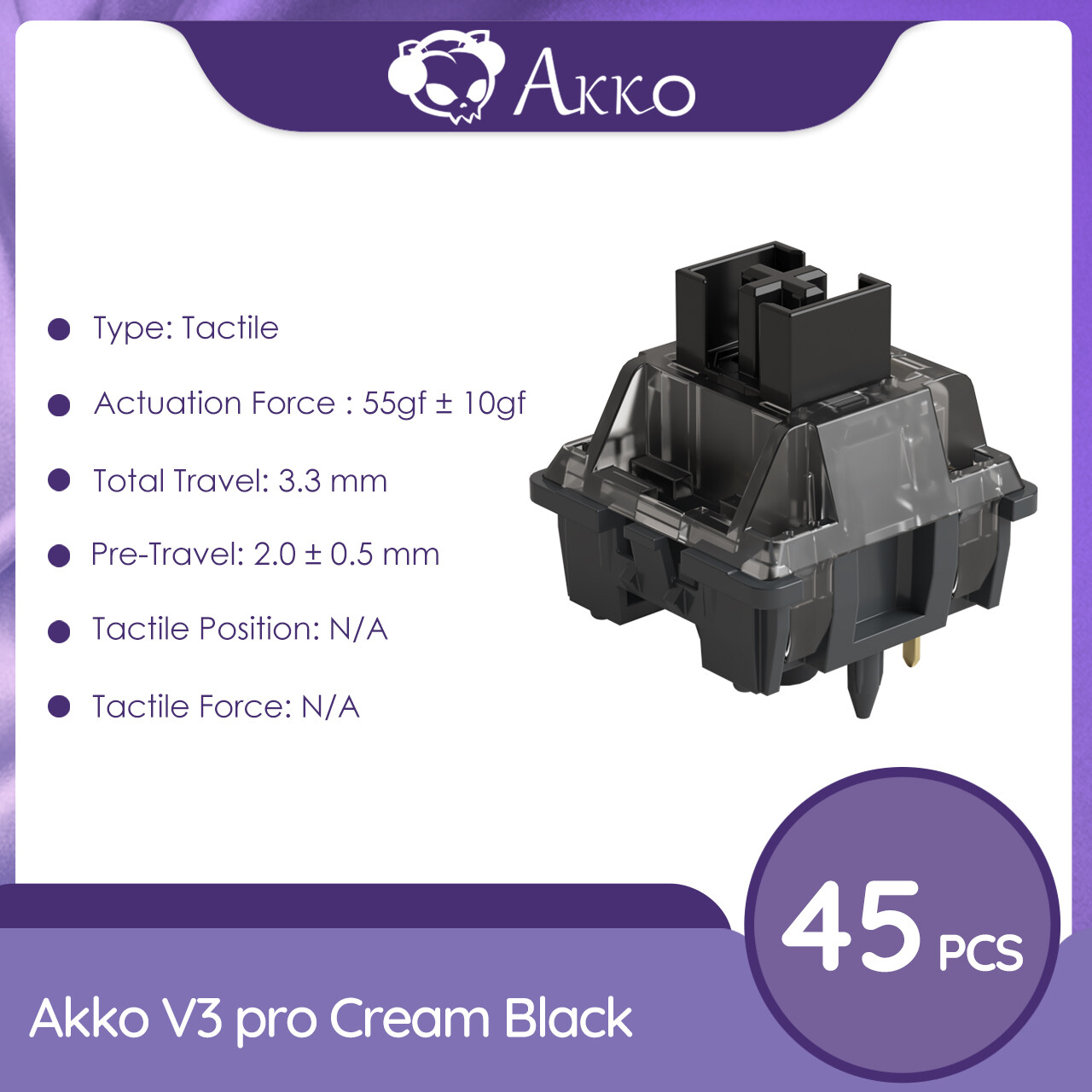 Original AKKO CS Switch for Mechanical Keyboard Ocean Blue Matcha Green Rose Red Axis Linear Tactile Customize  Red Lavender Purple Vintage White Axis Linear Tactile DIY Gaming PC Hot-swappable Accessories cross Switch DIY