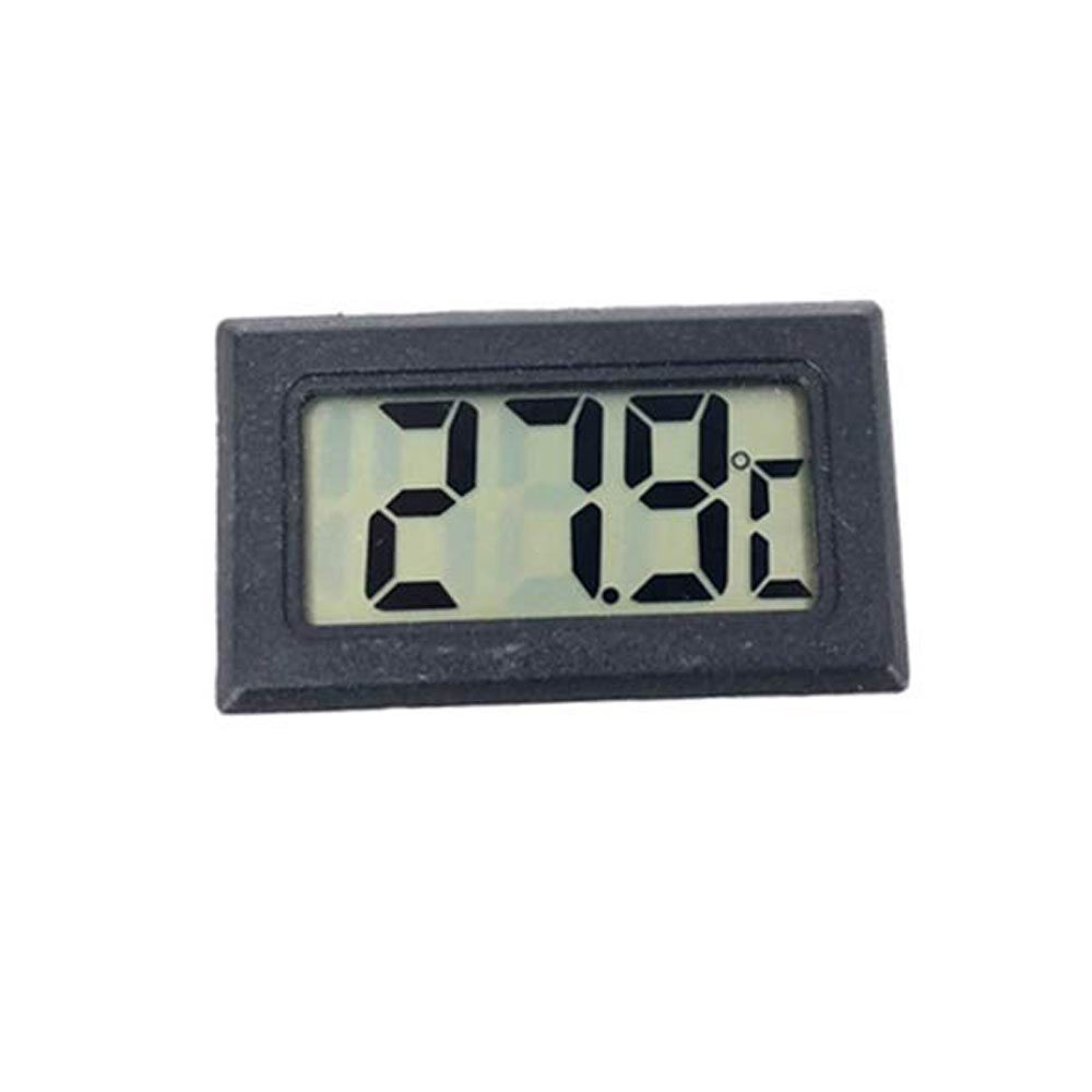 FocusAi Embedded Digital Thermometer with Built-in Probe and LR44 Battery Black Rectangular Thermometer Hygrometer Aquarium Temperature Humidity Meter