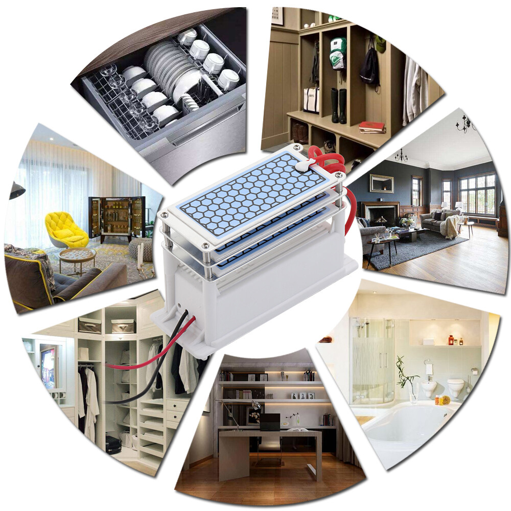 Smart Sensor Portable Ceramic Ozone 15g/h Generator Long Life Three Ozone Tablets Integrated Plate Air Water Purifier Ozonizer