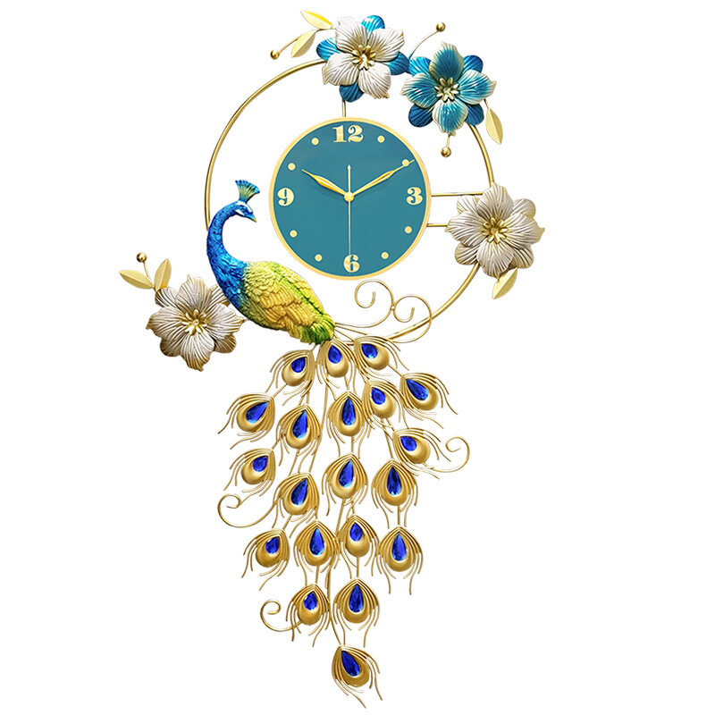 QUKAU Peacock wall clock 102X62CM living room simple fashion decoration