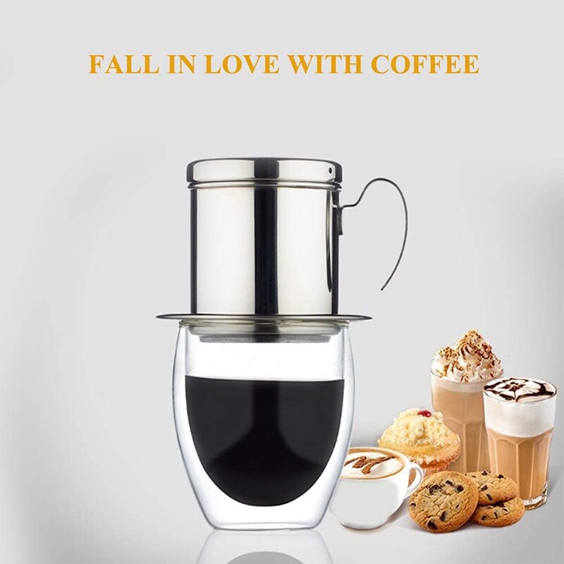Vietnamese Coffee Filter Portable Coffee Press Maker Reusable Phin Infuser Strainer Pot Coffee Drip Brewer Manual Coffee