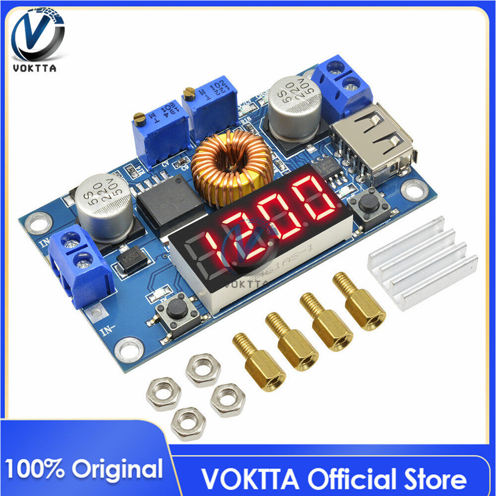 Voktta nguyên bản 5a màn hình kỹ thuật số bảng bước xuống điện áp không đổi dòng điện không đổi, mô-đun bộ sạc pin lithium led dc-dc bộ chuyển đổi usb buck
