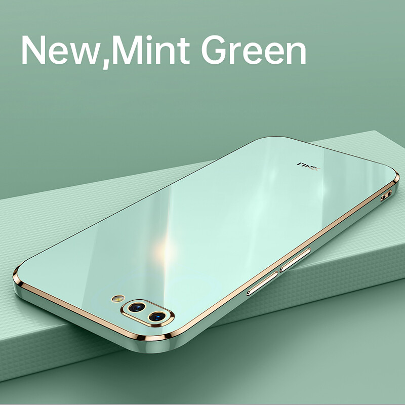 AnDyH Ốp Điện Thoại Mạ Cho OPPO A3S A12E Realme C1 Ốp Bảo Vệ Máy Ảnh Chính Xác Ốp Viền Thẳng Sang Trọng
