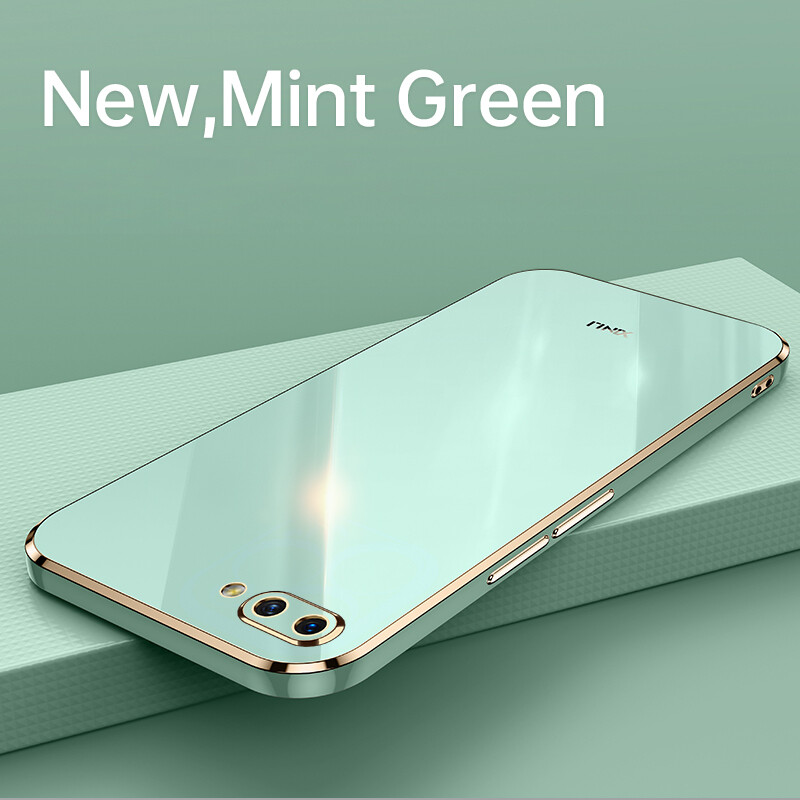 AnDyH Ốp Điện Thoại Mạ Cho OPPO A3S A12E Realme C1 Ốp Bảo Vệ Máy Ảnh Chính Xác Ốp Viền Thẳng Sang Trọng