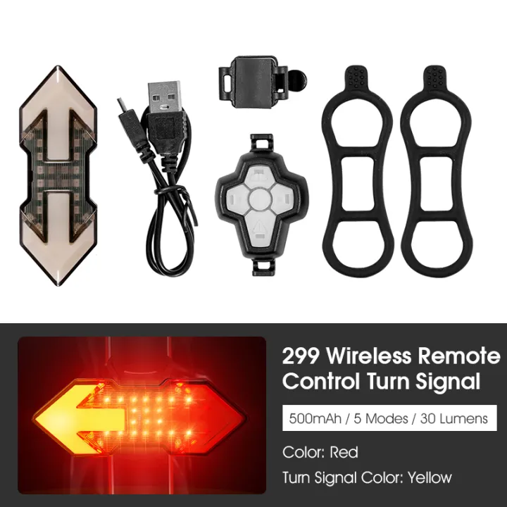 WEST BIKING Bicycle Turn Signal Tail Light Wireless Remote Control Ultralight LED Light Bike Rear Light Bicycle Accessories USB Rechargeable Cycling Taillight