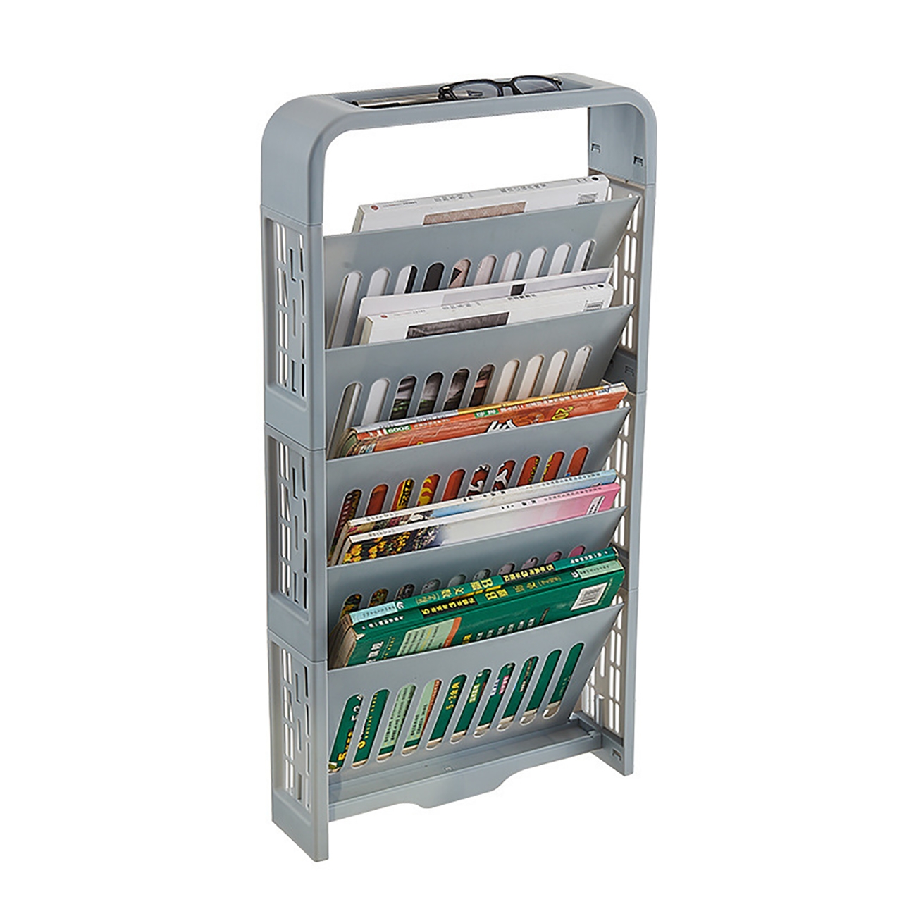 5 Layers Desk Side Bookshelf Classroom Desk Book Storage Rack Shelf