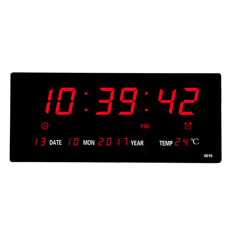 YONUO LED electronic clock living room calendar wall clock modern digital perpetual calendar large digital temperature simple clock