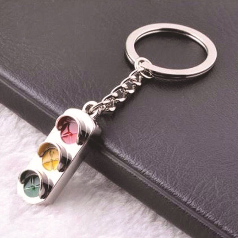 [Fortitudes] Keyring Cute Mini Traffic Light Car Key Ring Chain Motorcycle Car Key Ring Chain