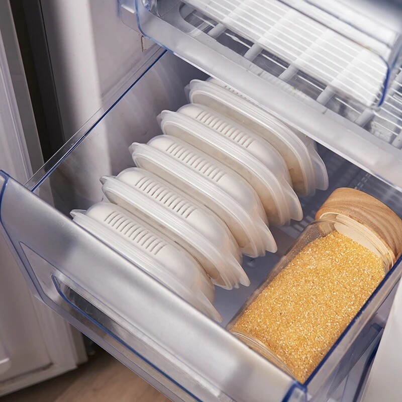 2pcs Rice Sub Packaging Fresh-keeping Box Frozen Heated Microwave Oven Vegetable Rice Separate Rice Sub Packaging Box Kitchen Tools