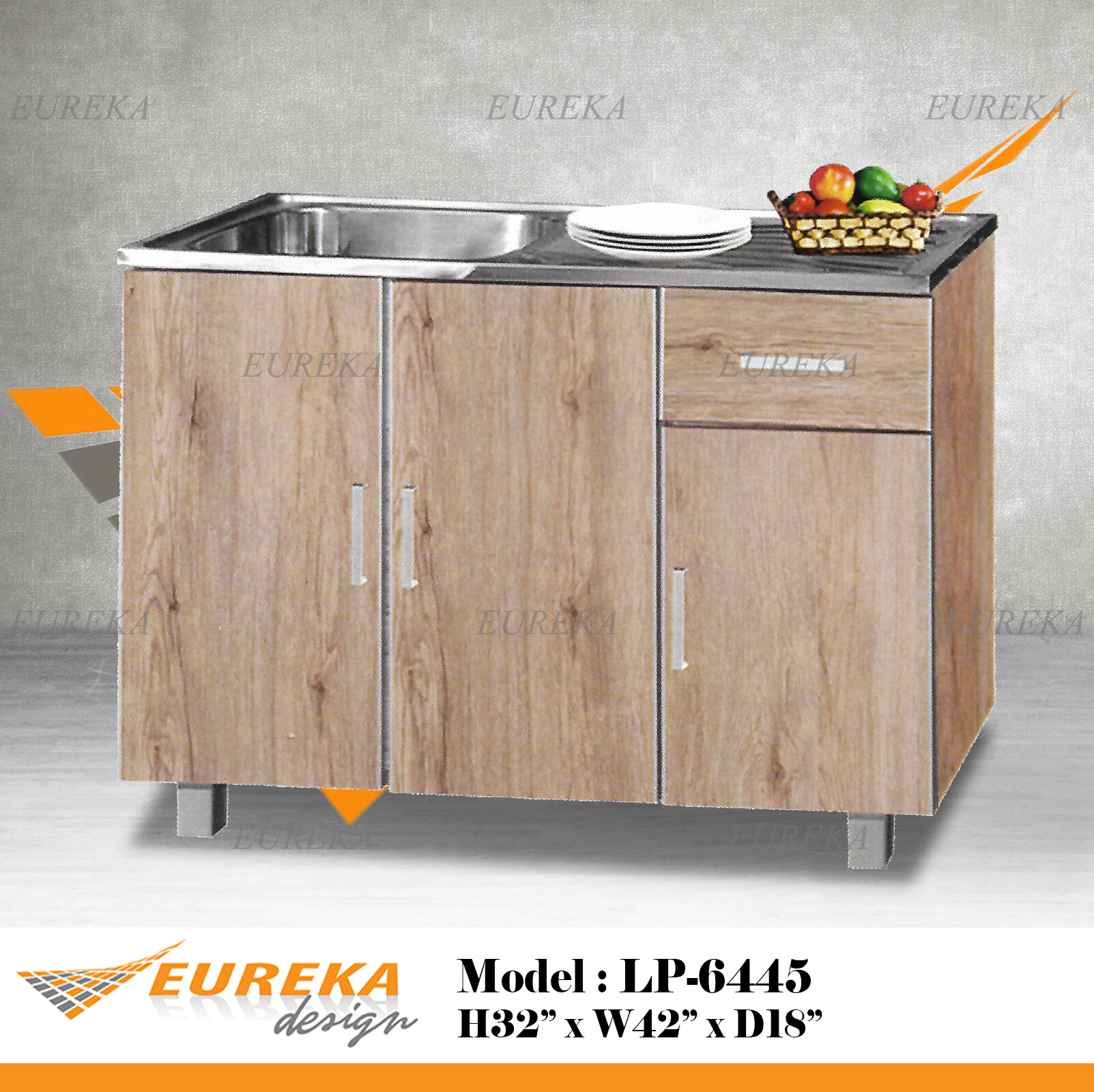 Eureka 3 5ft Sink Kitchen Cabinet, Portable Kitchen Cabinet With Sink Malaysia