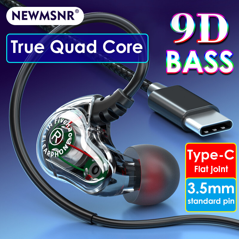 Newmsnr TYPEC 9D Surround Bass Earphones Original High Quality