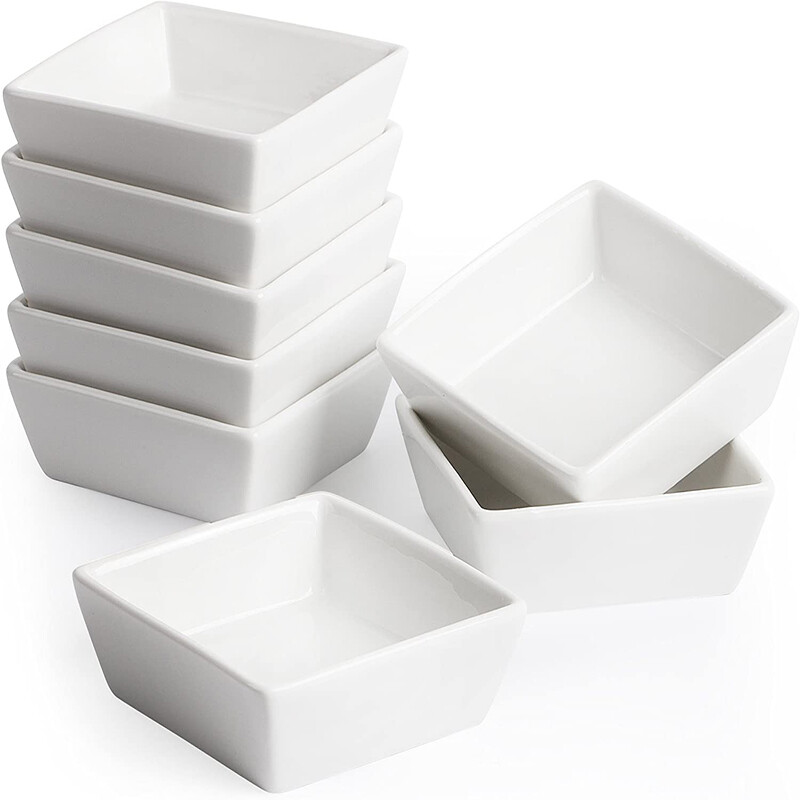 DAFIFY Ceramic Appetizer Sauce Dishes Serving Tray Porcelain Tableware Microwave Safe 9cm