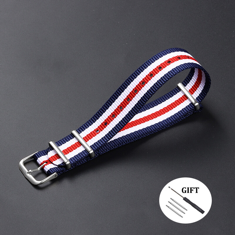 NATO Nylon Watch Strap Fabric Watchband Belt Canvas Nylon  Watch Bands Colorful Nylon Strap  14mm 16mm 18mm 20mm 22mm Bracelet Women Watch Accessries