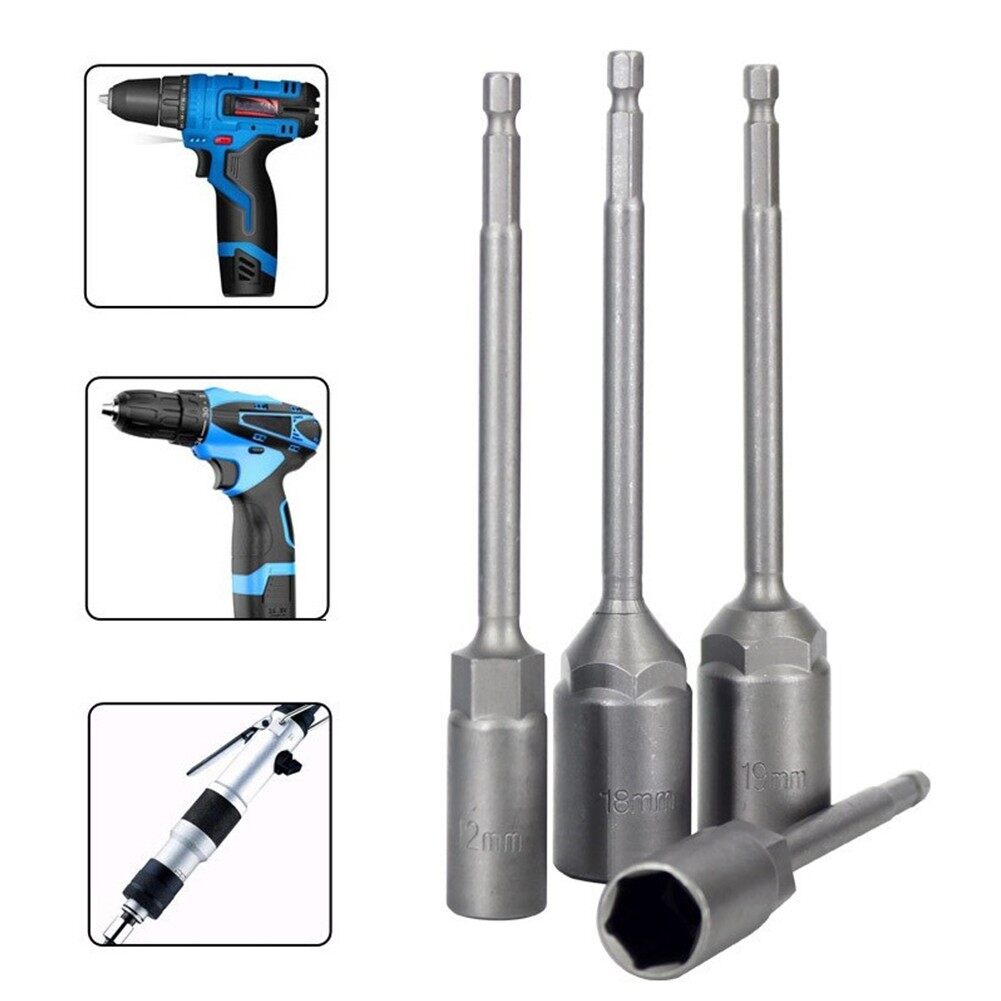 Toolstar 1Pcs 150mm Extension Socket Wrench Hexagon Nut Driver Drill Bit Adapter 5.5-19mm