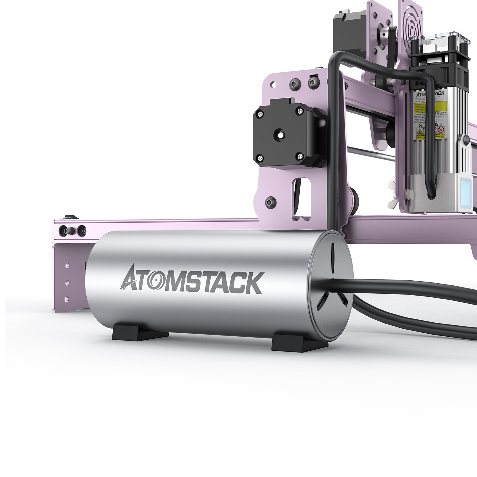 KKmoon Original ATOMSTACK La-ser Cutting/Engraving Air-Assisted Accessories HIgh Airflow 10-30L/min Adjustable to Remove Smoke and Dust Easy to Install for ATOMSTACK/NEJE/XTOOL/ORTUR/SCULPFUN La-ser Engraver