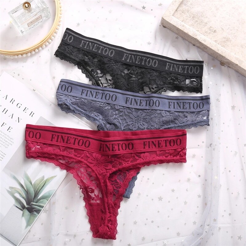 3Pcs Panties Women Lace Girls Briefs Lingerie M-XL Women Thongs Female Underwear Underpants
