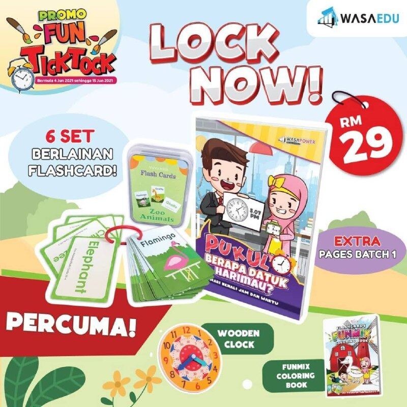 FUN TICK TOCK Kombo Buku Jam Pukul Berapa Datuk Harimau Dan Flash Kad Malaysia