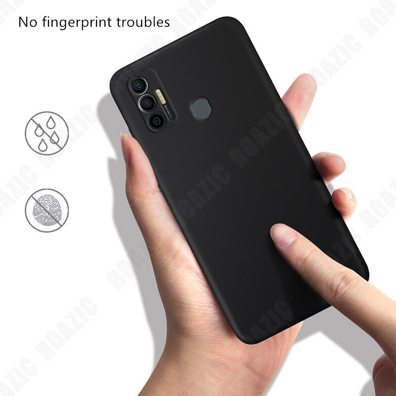 ROAZIC For Tecno Spark 7 7 Pro Case Soft Liquid Silicone Phone Casing Camera Protection Shockproof Luxury Cover