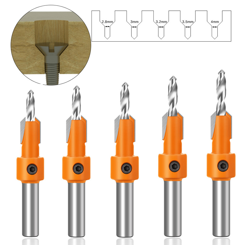 8mm Durable Alloy Carbon Steel Woodworking Countersunk Screw Step Drill Tool