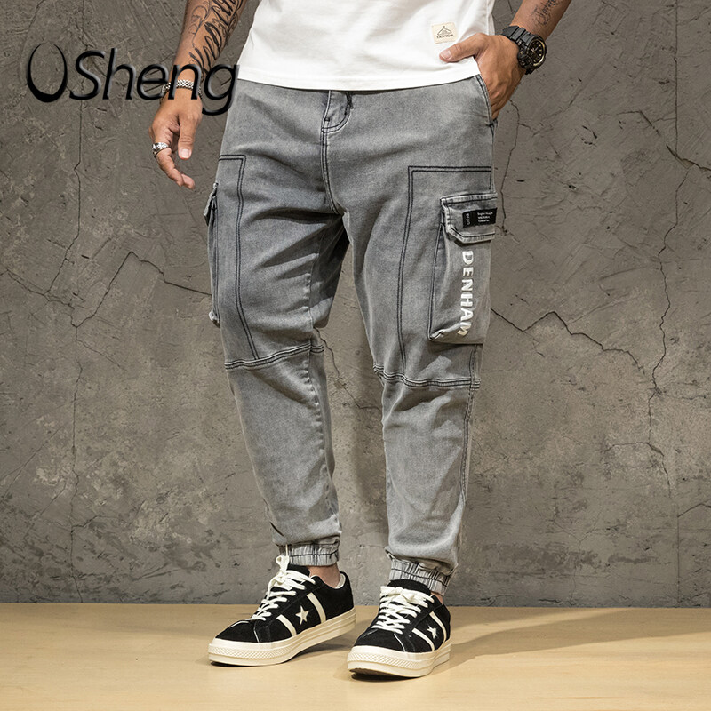 big men's elastic waist jeans