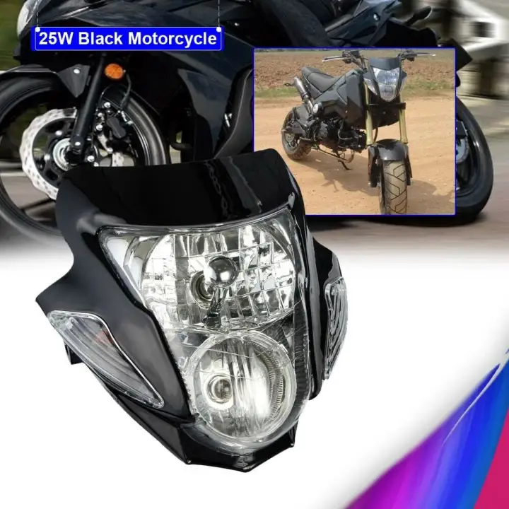 Universal Motorcycle Off Road Dirt Bike Headlight Fairing Streetfighter Black Headlight Headlamp For Suzuki Honda Lazada Ph