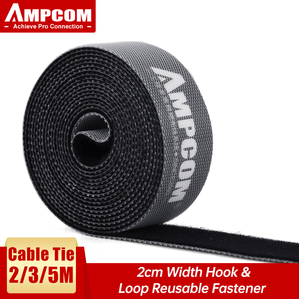 Ampcom 5M Khóa Dán Tie Bộ Kẹp Giữ Dây Cáp Máy Cuộn Dây Tai Nghe Cài Chủ Dây Chuột Bảo Vệ Cáp HDMI Quản Lý Cho Iphone Samsung Xiaomi