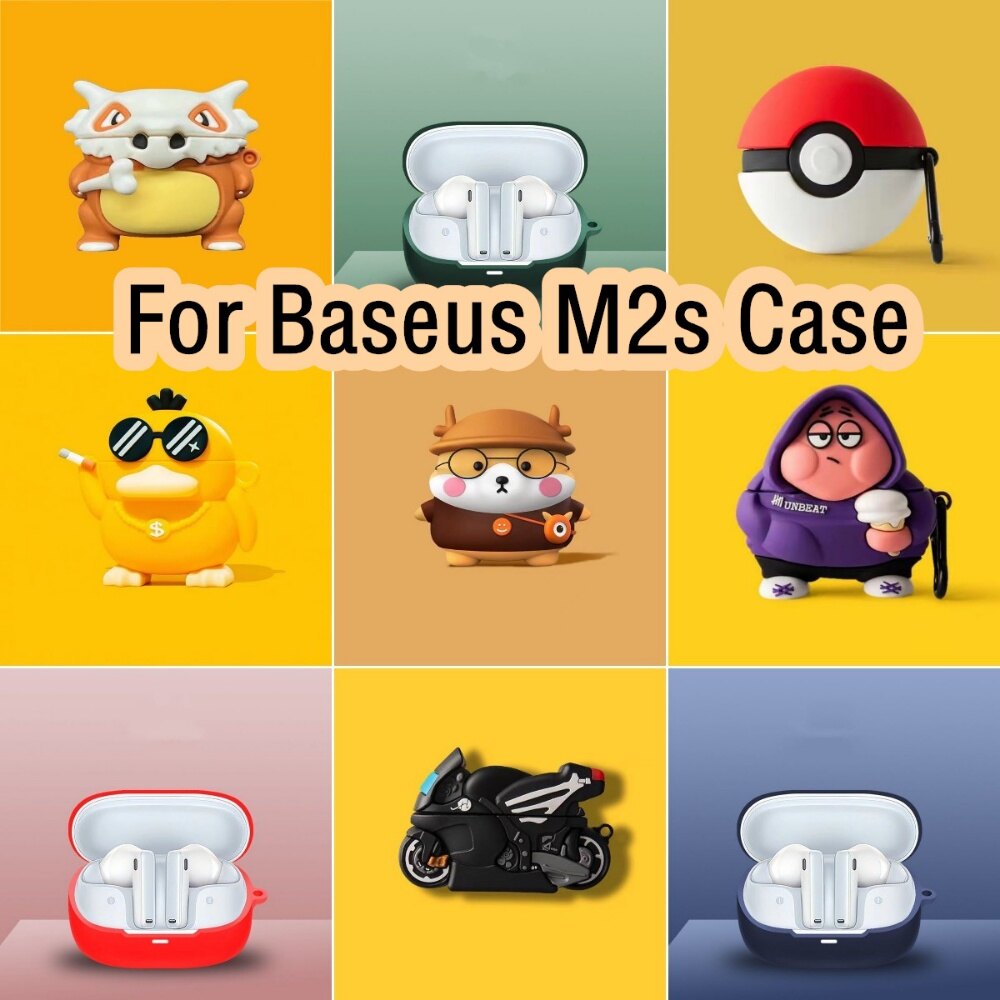 READY STOCK!  For Baseus M2s Case Creative cartoon patterns for Baseus M2s Casing Soft Earphone Case Cover