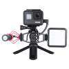 VIJIM GP-1 GoPro Vlogging การตั้งค่าวงเล็บ 2 รองเท้าที่เสียบไมโครโฟนอะแดปเตอร์ขาตั้งกล้องสำหรับ GoPro HERO 7 6 5 SJCAM EKEN กล้อง Yi 4 K