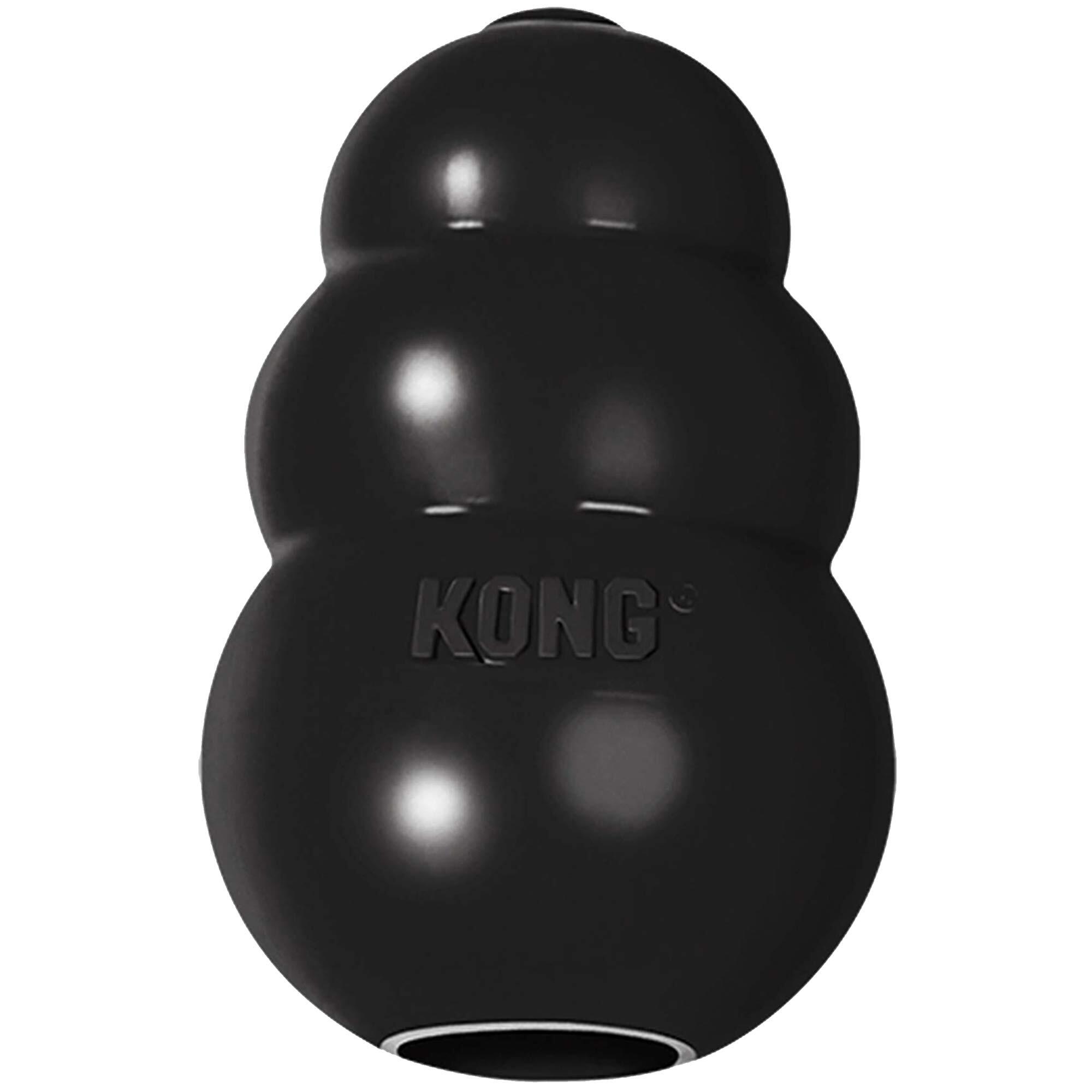 Kong - extreme dog toy - toughest natural ruer, black - fun to chew, chase and fetch