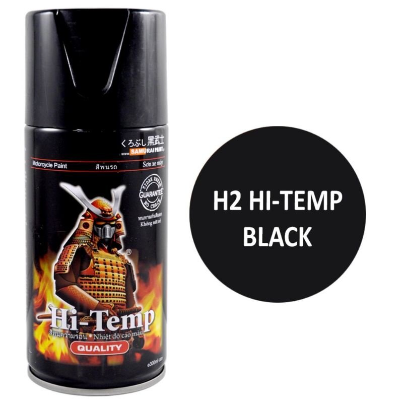 SAMURAI/DITON HI TEMP FLAT BLACK SPRAY PAINT CAT TIN TAHAN PANAS EXHAUST EXZOS 300ML 600° Lazada