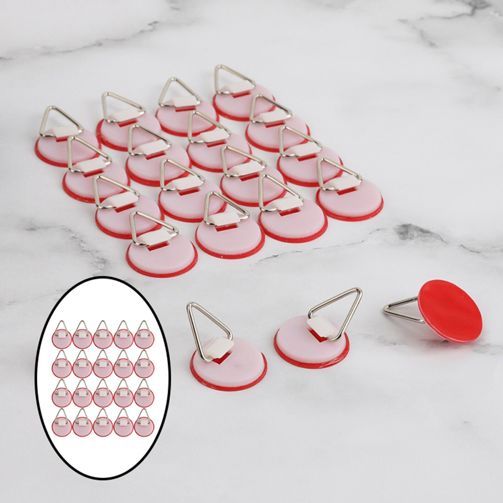 Baoblaze 20 Pc Portable Wall Plate Holder Invisible Adhesive Hanger Set Dish Hooks